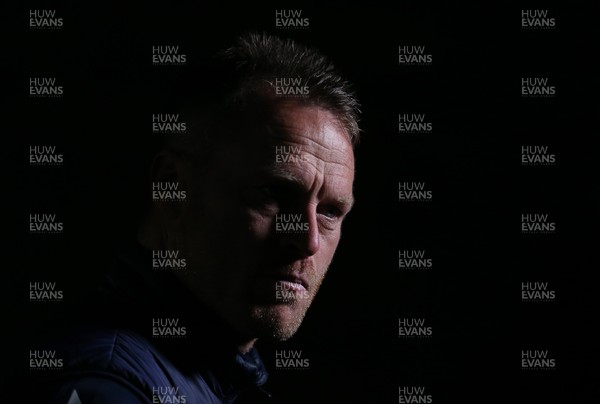 300920 - Newport County v Newcastle United - Carabao Cup - A silhouette of Newport County Manager Michael Flynn