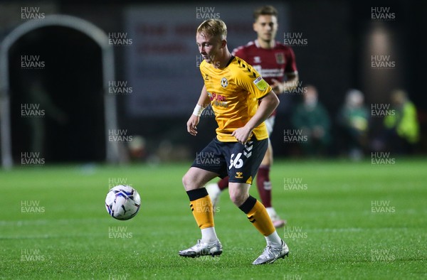 140921 - Newport County v Northampton Town, Sky Bet League 2- Aneurin Livermore of Newport County controls the ball