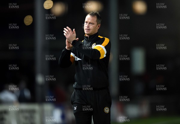 271118 - Newport County v Northampton Town - SkyBet League 2 - Newport County Manager Michale Flynn at the end of the game