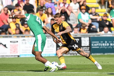 020825 - Newport County v Notts County - Sky Bet League 2 - Kai Whitmore of Newport County runs at goal