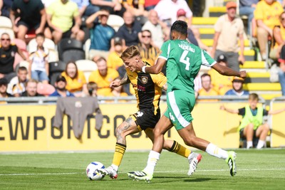 020825 - Newport County v Notts County - Sky Bet League 2 - Kai Whitmore of Newport County runs at goal