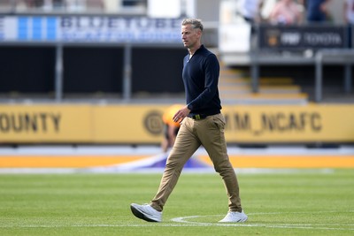 020825 - Newport County v Notts County - Sky Bet League 2 - Newport County Manager, David Hughes at full time