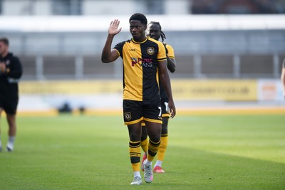 020825 - Newport County v Notts County - Sky Bet League 2 - Bobby Kamwa of Newport County at full time