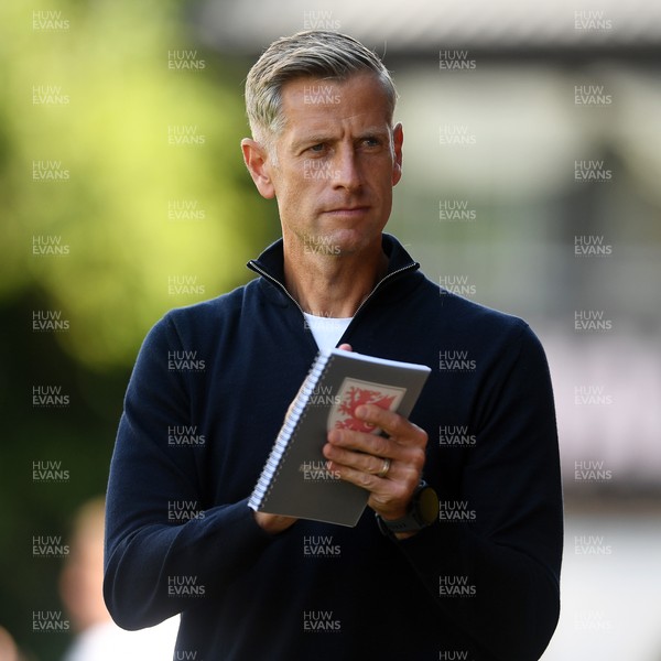 020825 - Newport County v Notts County - Sky Bet League 2 - Newport County Manager, David Hughes is welcomed to Rodney Parade by the fans