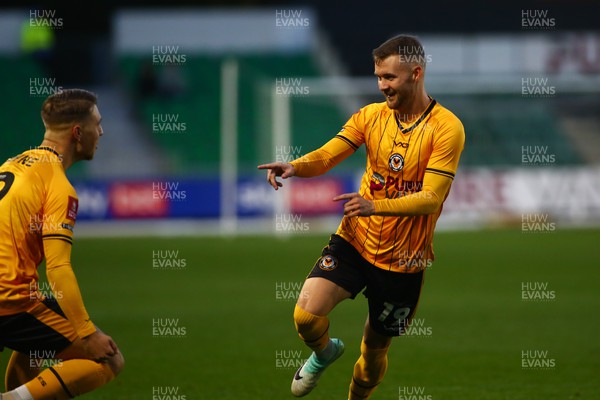 041123 - Newport County v Oldham Athletic - FA Cup First Round - Shane McLoughlin of Newport County celebrates his second goal