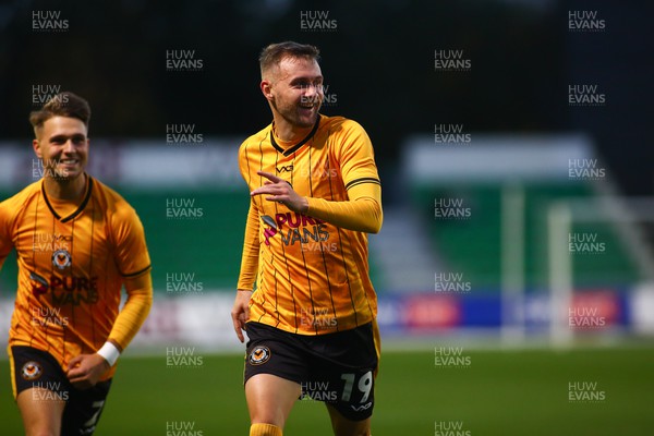 041123 - Newport County v Oldham Athletic - FA Cup First Round - Shane McLoughlin of Newport County celebrates his second goal