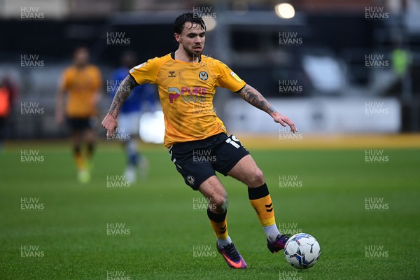 120222 - Newport County v Oldham Athletic - Sky Bet League 2 - Dom Telford of Newport County 