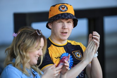 250426 - Newport County v Oldham Athletic - Sky Bet League 2 - Newport County fans before today’s game