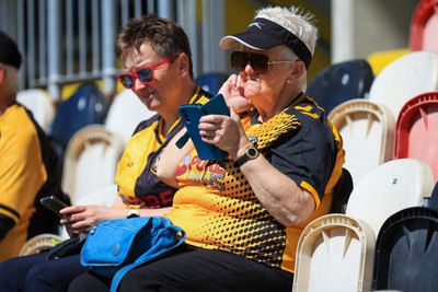 250426 - Newport County v Oldham Athletic - Sky Bet League 2 - Newport County fans before today’s game