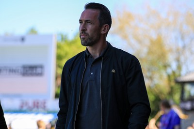 250426 - Newport County v Oldham Athletic - Sky Bet League 2 - Newport County Manager Christian Fuchs