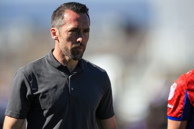 250426 - Newport County v Oldham Athletic - Sky Bet League 2 - Newport County Manager Christian Fuchs