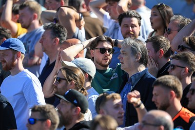250426 - Newport County v Oldham Athletic - Sky Bet League 2 - Newport County fans during game
