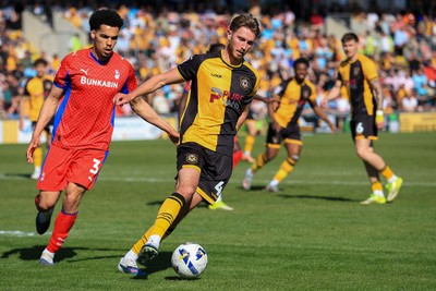 250426 - Newport County v Oldham Athletic - Sky Bet League 2 - Matthew Baker of Newport County