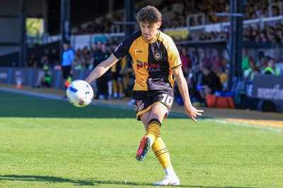250426 - Newport County v Oldham Athletic - Sky Bet League 2 - Harrison Biggins of Newport County