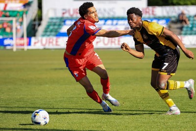 250426 - Newport County v Oldham Athletic - Sky Bet League 2 - Bobby Kamwa of Newport County
