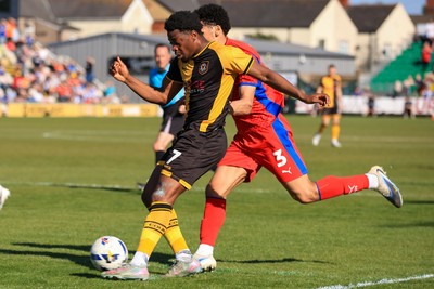 250426 - Newport County v Oldham Athletic - Sky Bet League 2 - Bobby Kamwa of Newport County