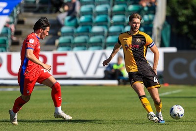 250426 - Newport County v Oldham Athletic - Sky Bet League 2 - Matthew Baker of Newport County