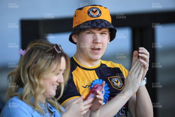 250426 - Newport County v Oldham Athletic - Sky Bet League 2 - Newport County fans before today’s game