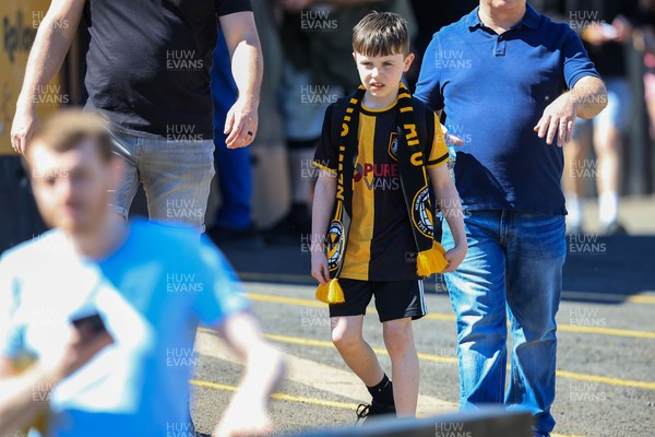 250426 - Newport County v Oldham Athletic - Sky Bet League 2 - Newport County fans before today’s game