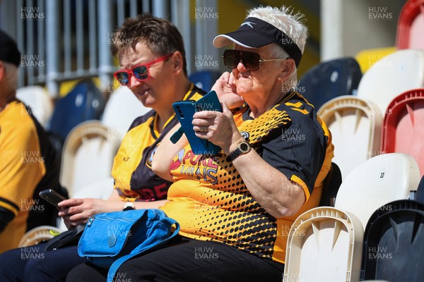 250426 - Newport County v Oldham Athletic - Sky Bet League 2 - Newport County fans before today’s game