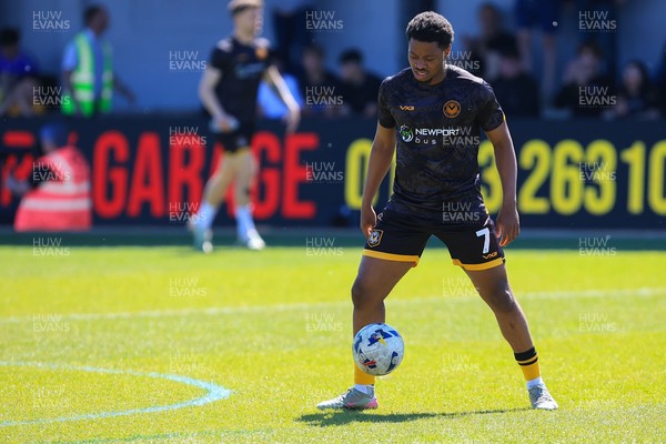 250426 - Newport County v Oldham Athletic - Sky Bet League 2 - Bobby Kamwa of Newport County
