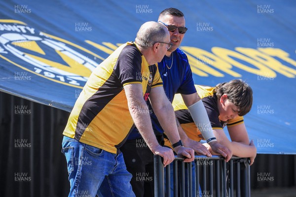 250426 - Newport County v Oldham Athletic - Sky Bet League 2 - Newport County fans before today’s game