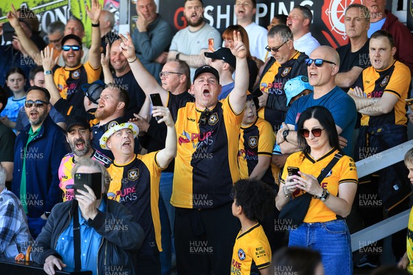 250426 - Newport County v Oldham Athletic - Sky Bet League 2 - Newport County fans before today’s game