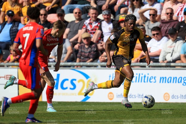 250426 - Newport County v Oldham Athletic - Sky Bet League 2 - Bobby Kamwa of Newport County