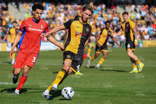 250426 - Newport County v Oldham Athletic - Sky Bet League 2 - Matthew Baker of Newport County