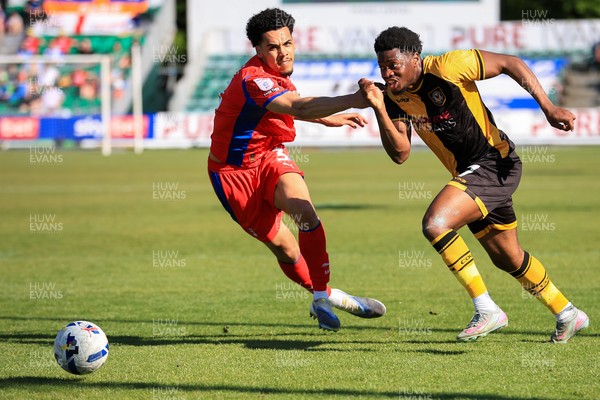 250426 - Newport County v Oldham Athletic - Sky Bet League 2 - Bobby Kamwa of Newport County