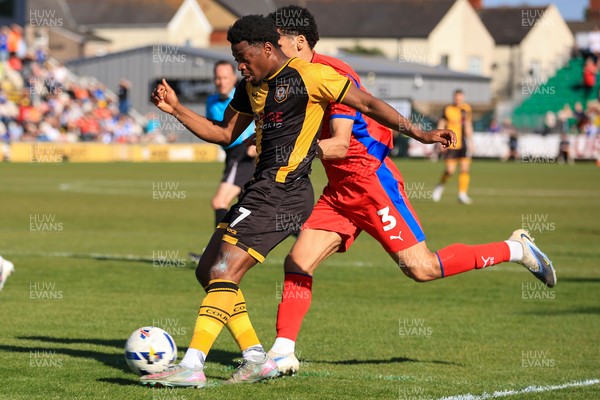 250426 - Newport County v Oldham Athletic - Sky Bet League 2 - Bobby Kamwa of Newport County