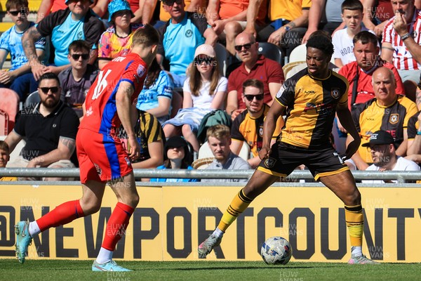 250426 - Newport County v Oldham Athletic - Sky Bet League 2 - Bobby Kamwa of Newport County