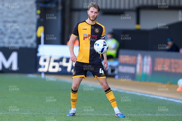 250426 - Newport County v Oldham Athletic - Sky Bet League 2 - Matthew Baker of Newport County