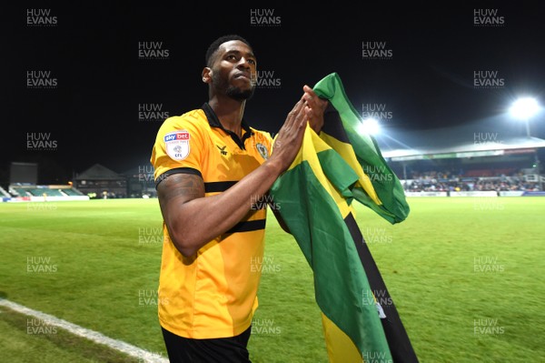 300419 - Newport County v Oldham Athletic - SkyBet League 2 - Jamille Matt of Newport County at the end of the game