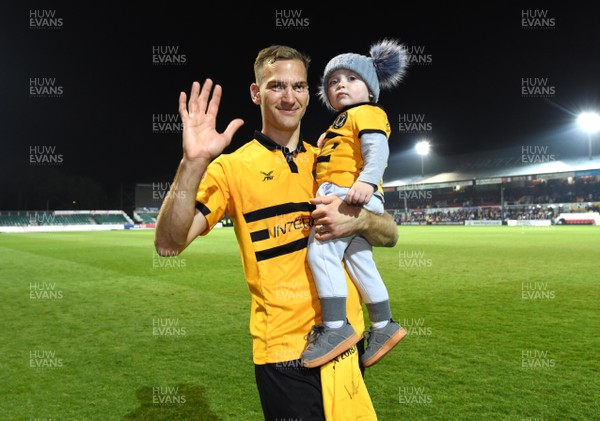 300419 - Newport County v Oldham Athletic - SkyBet League 2 - Mickey Demetriou of Newport County at the end of the game