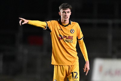 061026 - Newport County v Plymouth Argyle - EFL Trophy - Joe Thomas of Newport County