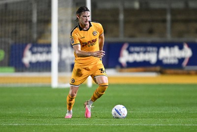 061026 - Newport County v Plymouth Argyle - EFL Trophy - Daniel Sassi of Newport County