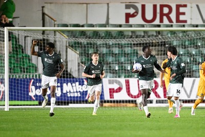 061026 - Newport County v Plymouth Argyle - EFL Trophy - Tyreeq Bakinson of Plymouth scores a late goal to equalise the game