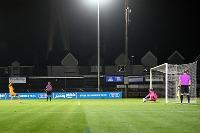 061026 - Newport County v Plymouth Argyle - EFL Trophy - Michael Adu-Poku of Newport County misses his penalty