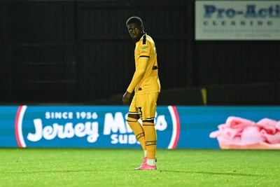061026 - Newport County v Plymouth Argyle - EFL Trophy - Michael Adu-Poku of Newport County misses his penalty