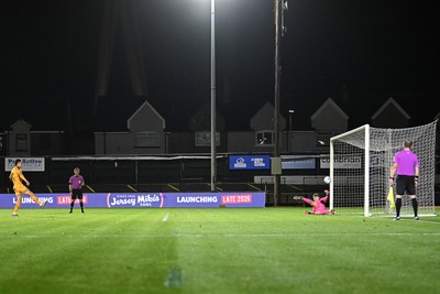 061026 - Newport County v Plymouth Argyle - EFL Trophy - Alfie Merritt of Newport County scores his penalty