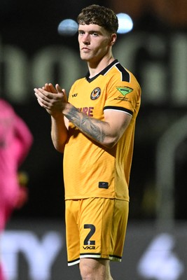 061026 - Newport County v Plymouth Argyle - EFL Trophy - Cameron Evans of Newport County at full time