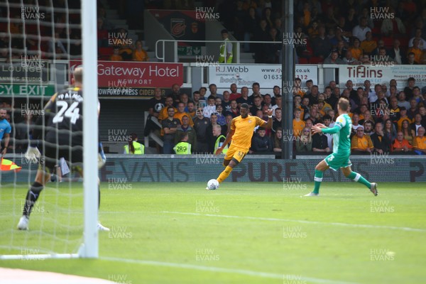 170819 Newport County vs Plymouth Argyle - Sky Bet League 2 - Jamille Matt of Newport County puts in a low cross