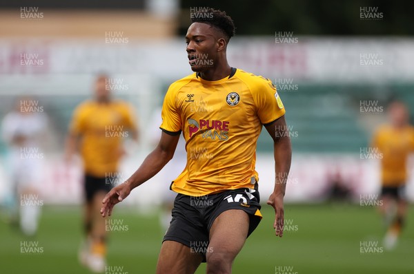 310821 - Newport County v Plymouth Argyle - Papa Johns Trophy - Timmy Abraham of Newport County