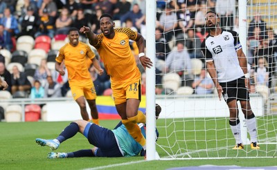 070919 - Newport County v Port Vale, SkyBet League 2 - Jamille Matt of Newport County celebrates after scoring goal