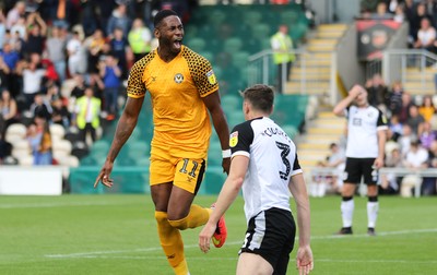 070919 - Newport County v Port Vale, SkyBet League 2 - Jamille Matt of Newport County celebrates after scoring goal