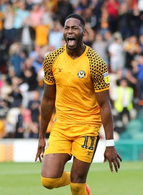 070919 - Newport County v Port Vale, SkyBet League 2 - Jamille Matt of Newport County celebrates after scoring goal