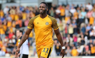 070919 - Newport County v Port Vale, SkyBet League 2 - Jamille Matt of Newport County celebrates after scoring goal