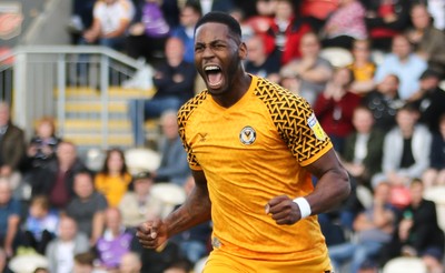 070919 - Newport County v Port Vale, SkyBet League 2 - Jamille Matt of Newport County celebrates after scoring goal