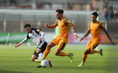 070919 - Newport County v Port Vale, SkyBet League 2 - Robbie Willmott of Newport County and David Worrall of Port Vale compete for the ball